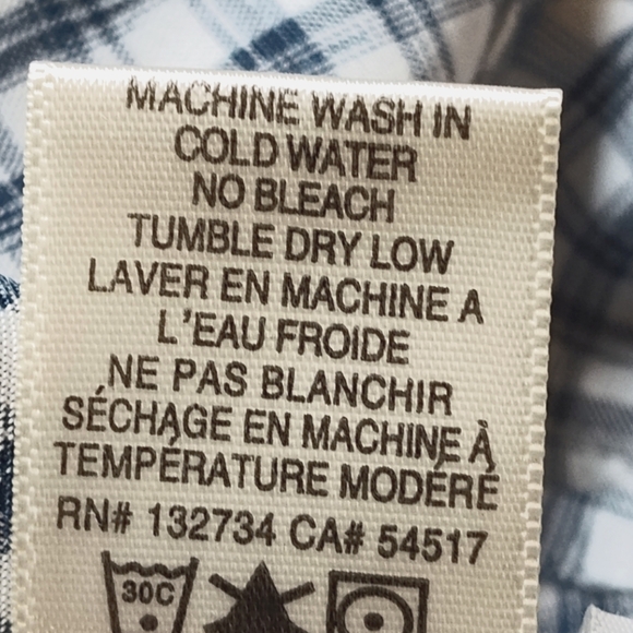 Anthropologie cloth & stone Women's Blue White Check Button Up | Long Sleeve | L - Picture 6 of 6